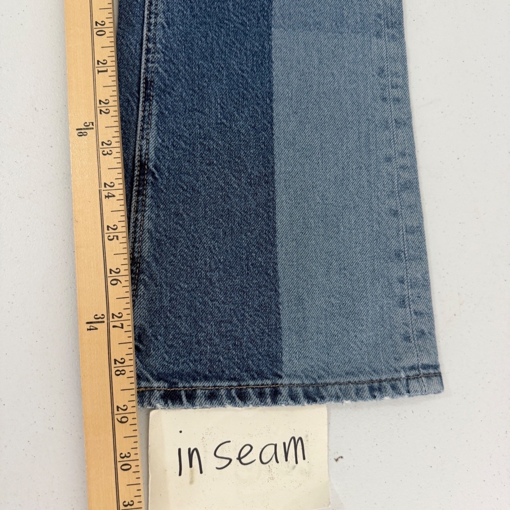 American Eagle 90s Bootcut Jeans Womens 4 Patchwork Multi Blue Denim Grunge - Picture 10 of 11